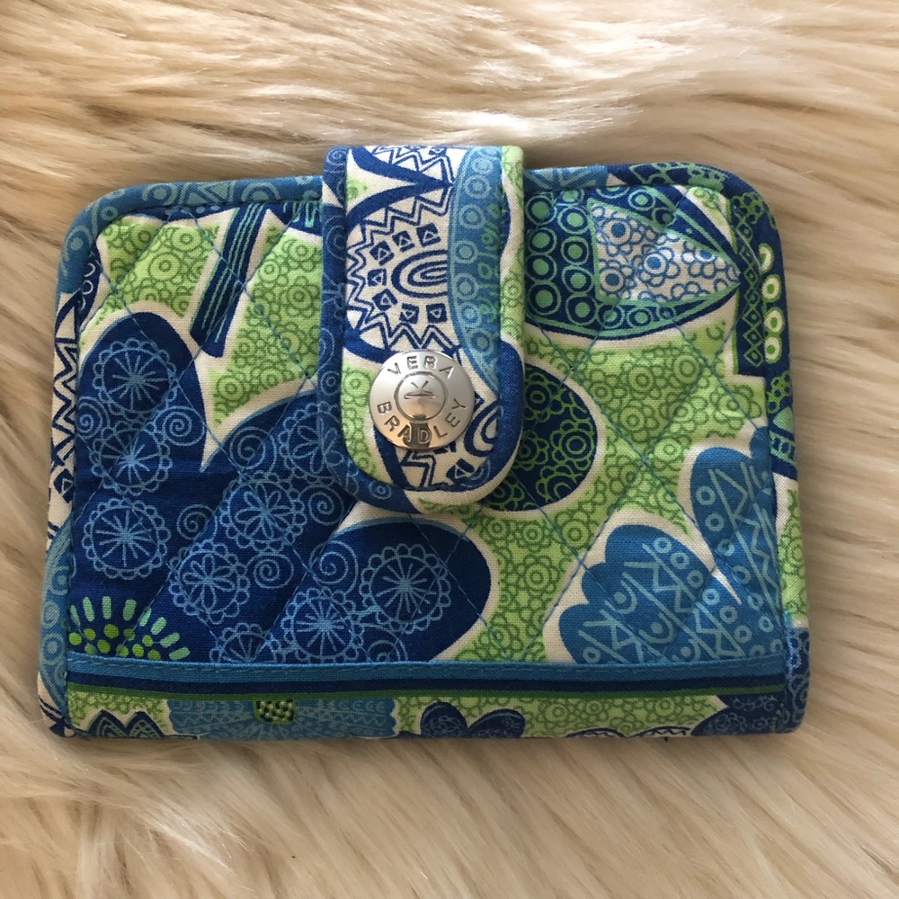 Vera Bradley blue and green floral print wallet